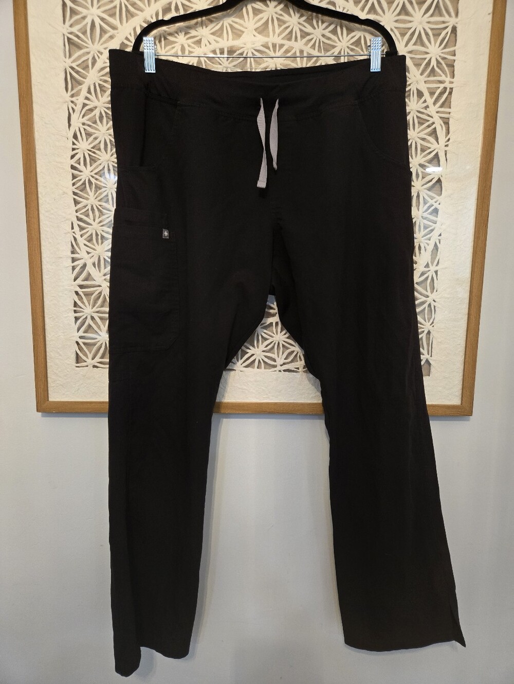 FIGS Kade Cargo Scrub Pants Black XL Straight Leg Medical Workwear